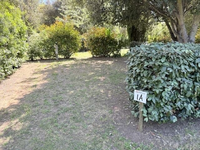 Posto tenda 1B ombreggiato tra siepi e alberi
